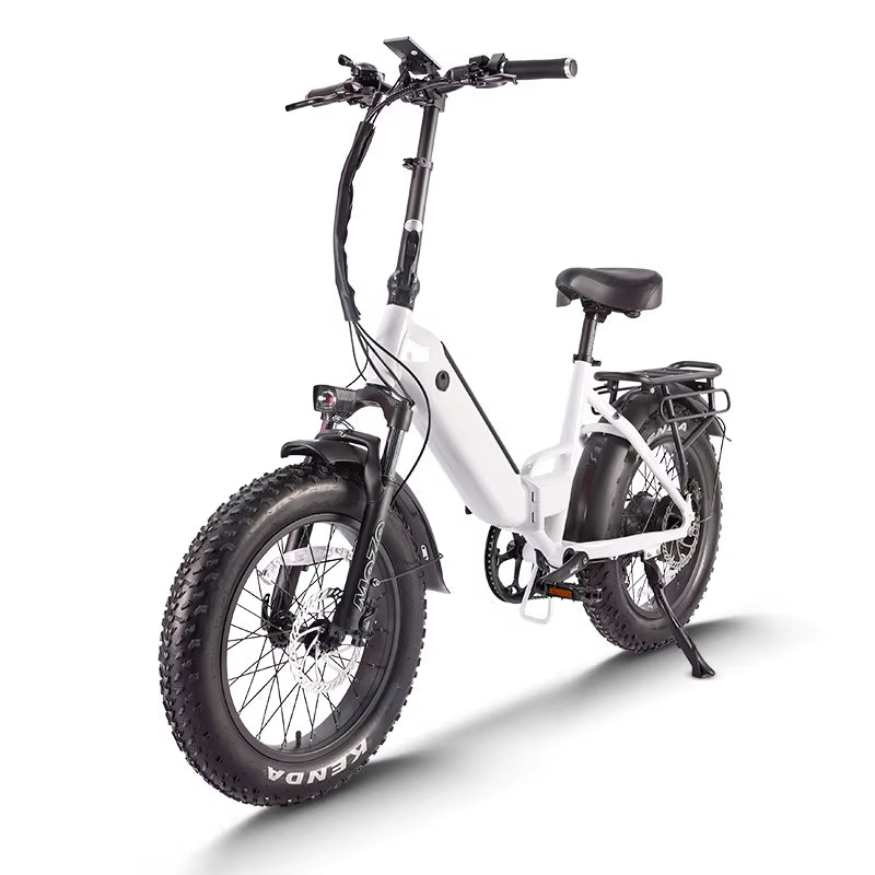 New Outdoor Foldable Ebike 48V 750W 48V Li-Ion Battery 20 Inch Fat Tire,Folding Mini Ebike for Urban Commuter Man Woman.