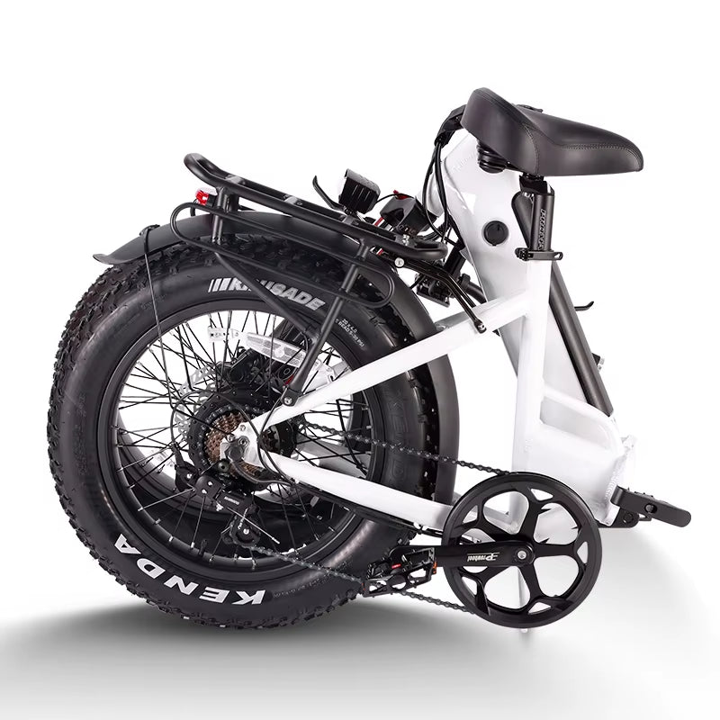 New Outdoor Foldable Ebike 48V 750W 48V Li-Ion Battery 20 Inch Fat Tire,Folding Mini Ebike for Urban Commuter Man Woman.