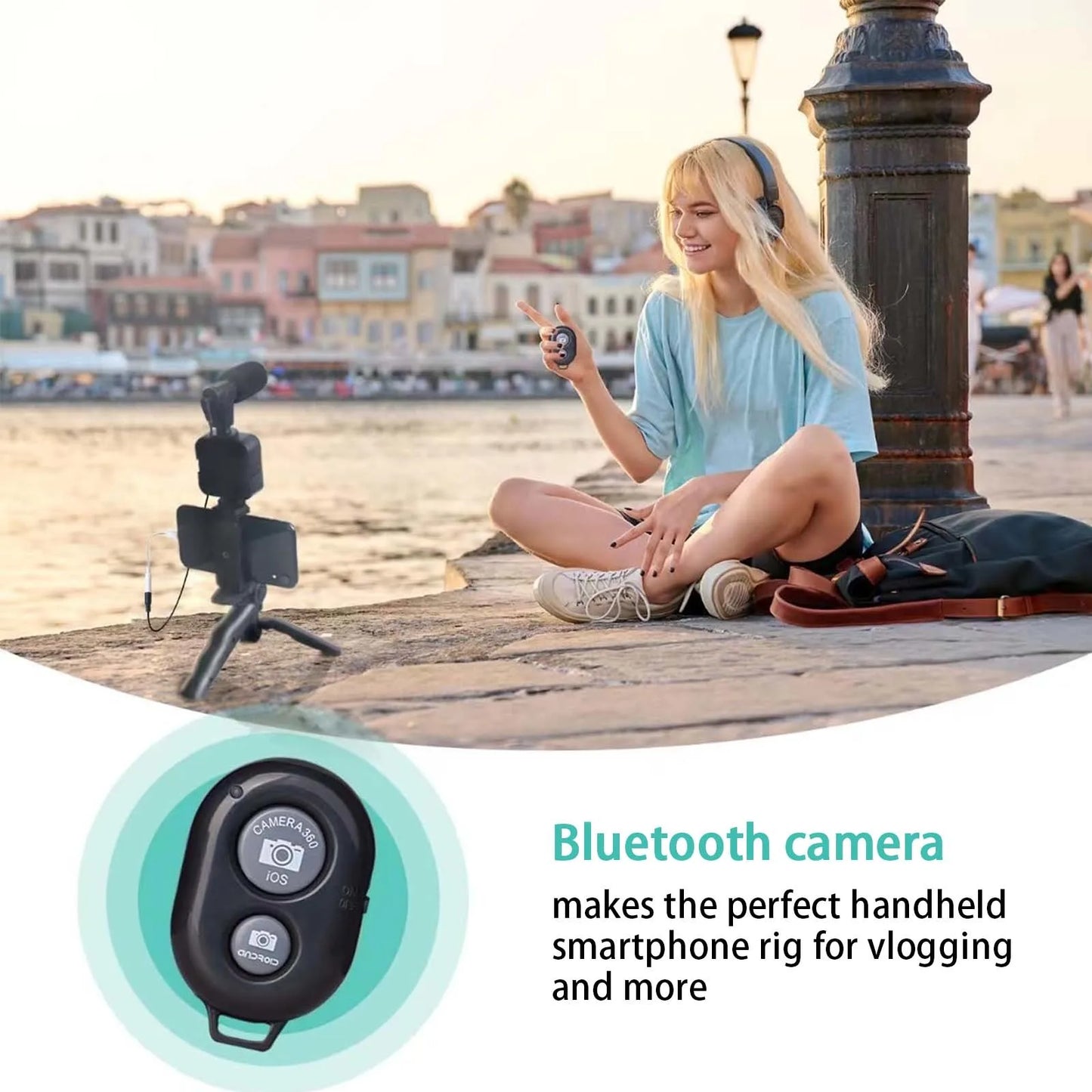 Professional Smartphone Vlogging Kit for iPhone and Android with Tripod and Mini Microphone - Ideal Starter Kit for TikTok, Live Streaming, and YouTube Videos