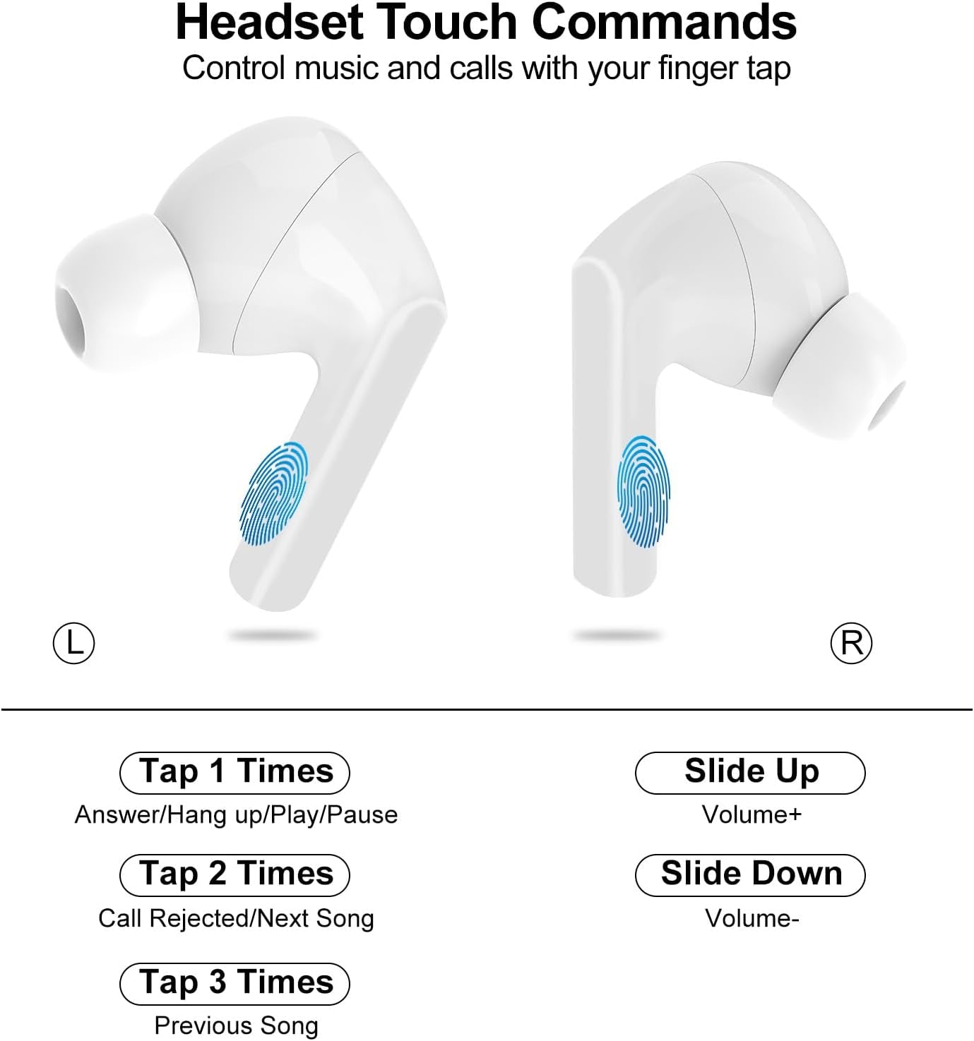 Wireless Earbuds, 5.4 Bluetooth Headphones with Touch Screen Ear Buds, ANC ENC Noise Cancelling Earbuds Headphones with Microphone, Wireless Bluetooth in Ear Earphones for Android IOS Phones