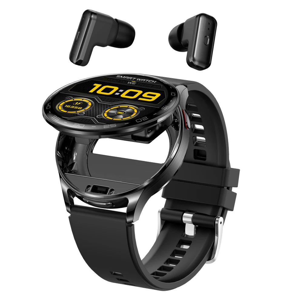 2 in 1 TWS Headset Smart Watch 1.39" Men Women Sport Fitness Heart Rate Health Watches Earphone Noise Reduction Music Smartwatch
