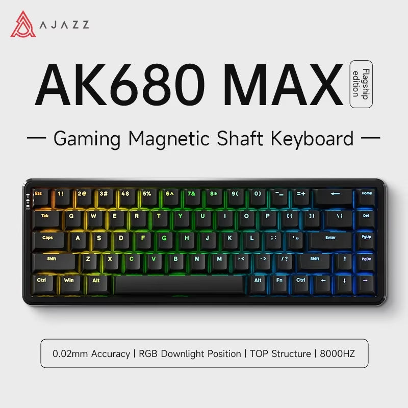 AJAZZAK680MAX Magnetic Axis Keyboard RT Adjustable 0.01 Game E-Sports Web/App Dual Driver