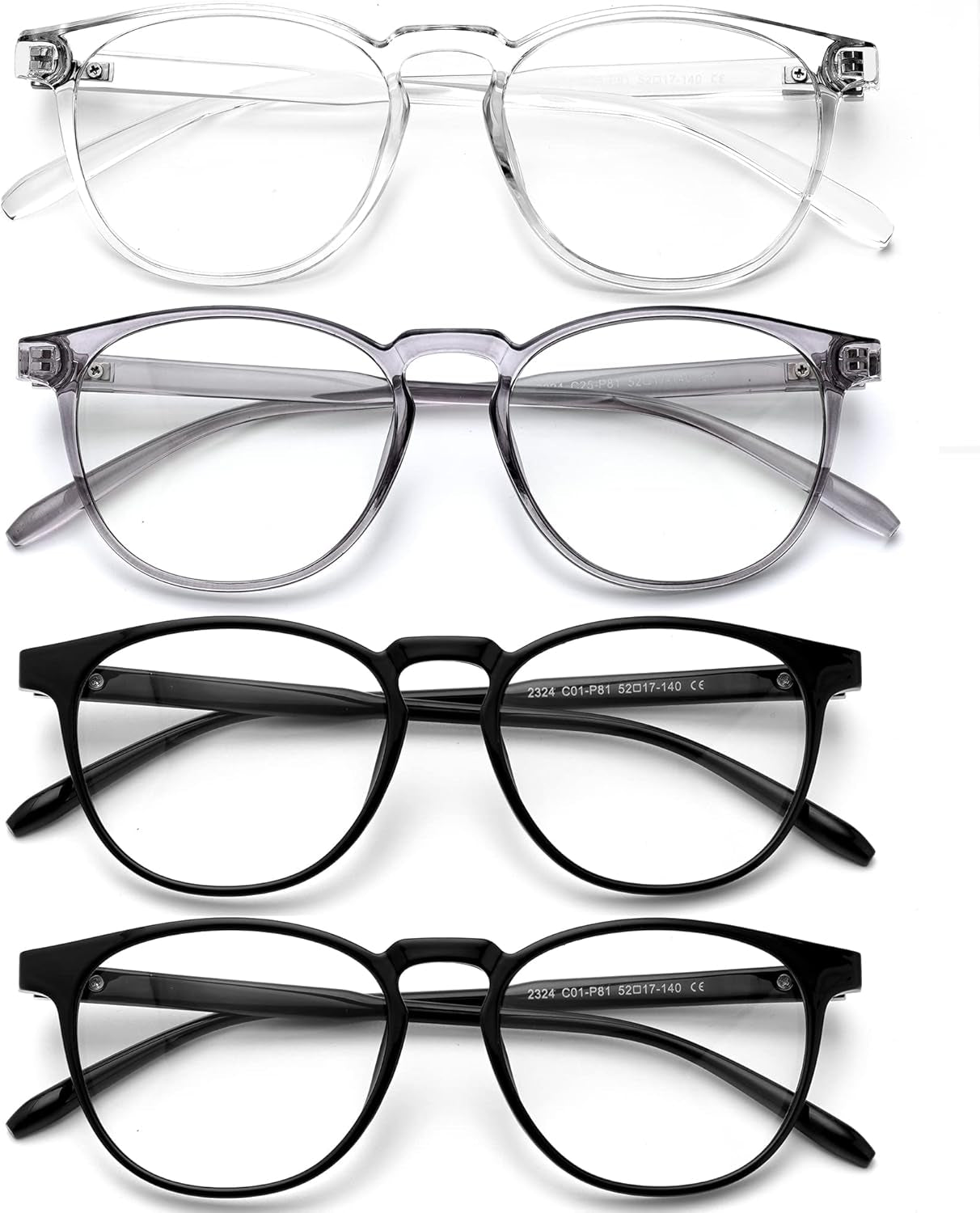 Blue Light Blocking Glasses for Women/Men - 4Pack Computer Reading/Gaming/Tv/Phones Glasses anti UV Glare Eyestrain