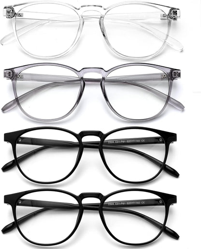 Blue Light Blocking Glasses for Women/Men - 4Pack Computer Reading/Gaming/Tv/Phones Glasses anti UV Glare Eyestrain