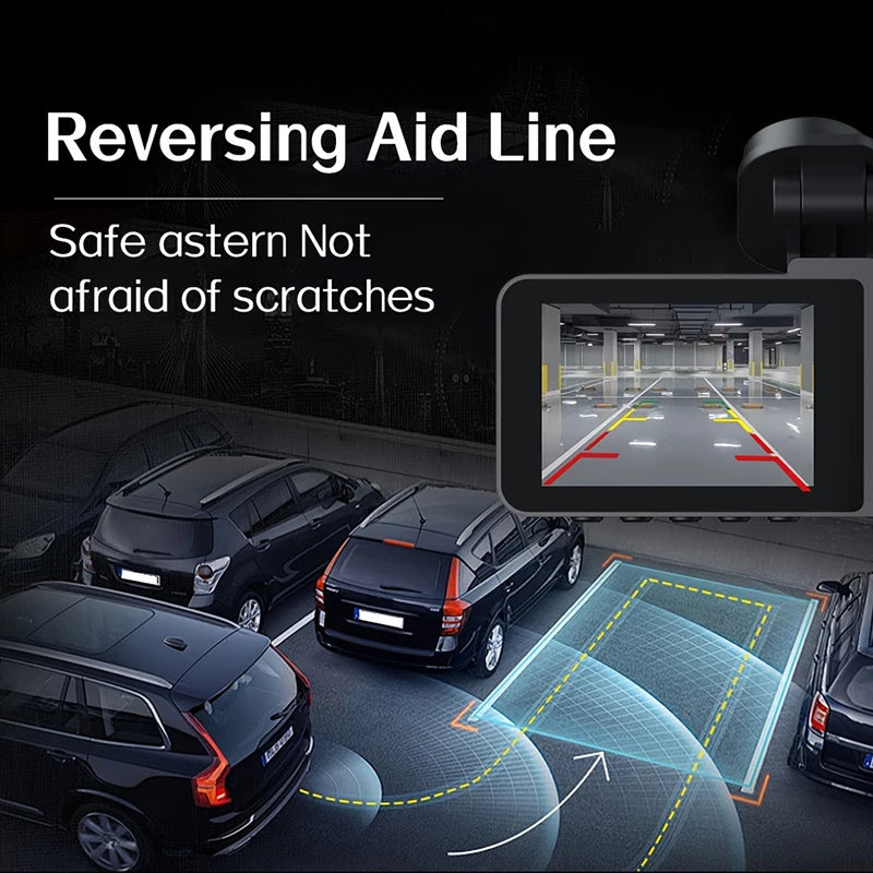 Experience Ultimate Car Safety with the Triple Lens HD Dashcam – 1080P Video Recording, Night Vision & WiFi Connectivity