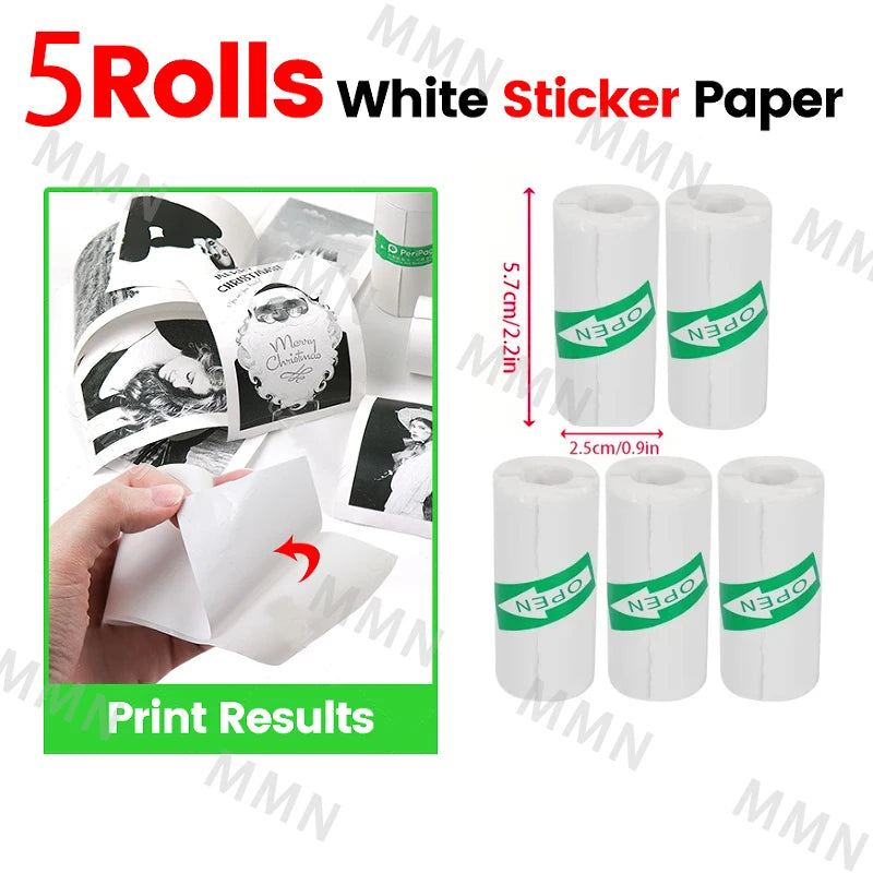 Portable Mini Thermal Printer for Photos and Labels - 58mm Wireless Bluetooth for Android and iOS