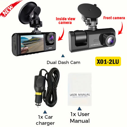 Experience Ultimate Car Safety with the Triple Lens HD Dashcam – 1080P Video Recording, Night Vision & WiFi Connectivity