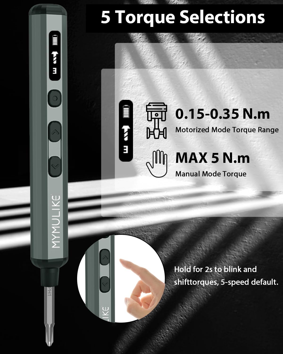 68Pcs Electric Screwdriver Set, Mini Precision Screwdriver 3.7V Power Screwdriver- 64 S2 Magnetic Bits, 5 Torque Settings, 4 LED Lights, Repair Tool for Work Phone Camera Laptop Watch