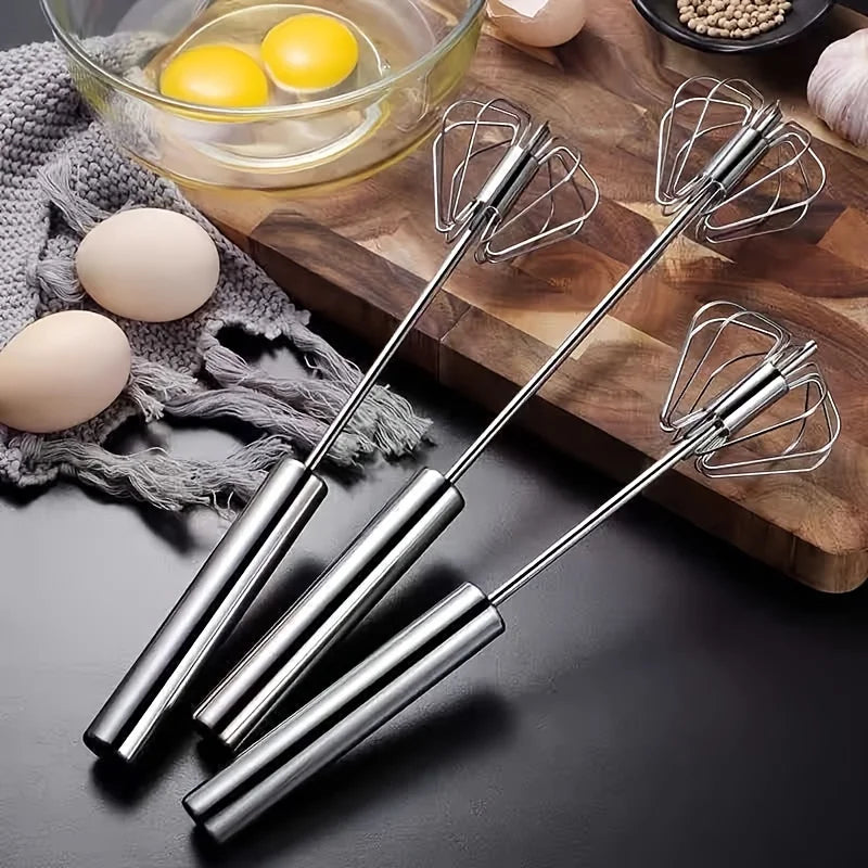 Upgrade Your Baking Game with the Stainless Steel Semi-Automatic Egg Beater - Effortless Mixing for Perfect Cakes and Cream!