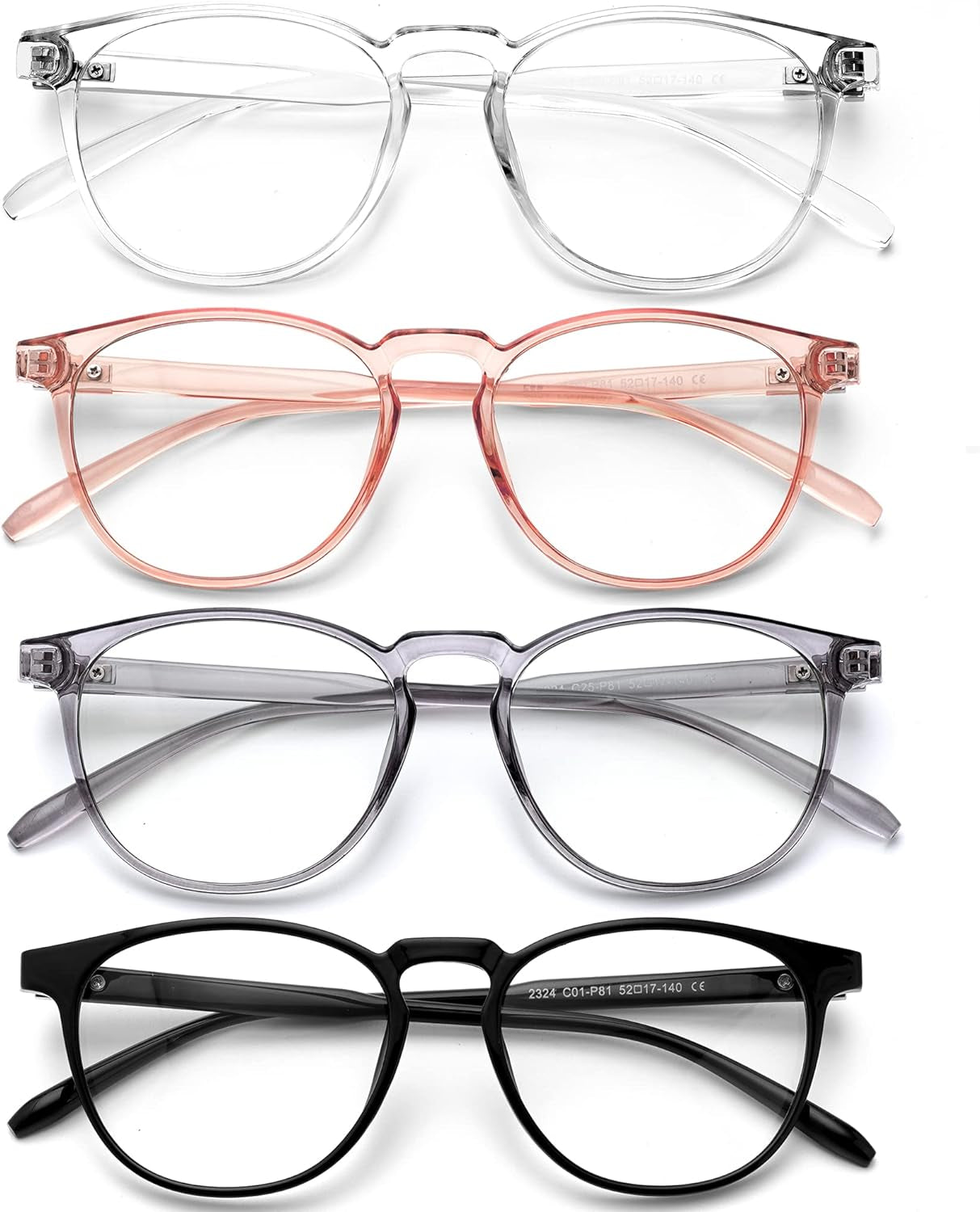 Blue Light Blocking Glasses for Women/Men - 4Pack Computer Reading/Gaming/Tv/Phones Glasses anti UV Glare Eyestrain
