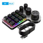 12 Keys 4 Knobs Mechanical Gaming Keyboard Red Switch USB Wired/Bluetooth-Compatible Copy Paste Mini Button for Gamers/Designers