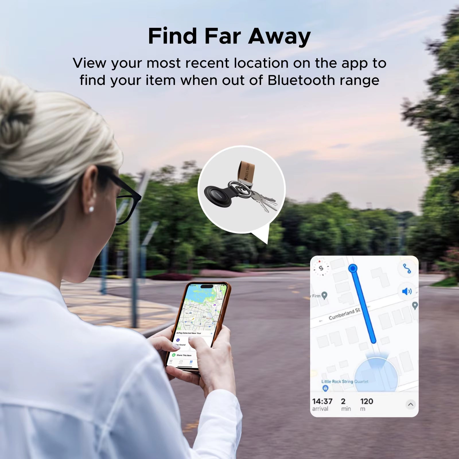 Finder Security Smarttrack Link Smart Tag with Apple Find My Key Bluetooth GPS Tracker for Earbud Luggage Mfi Finder IOS