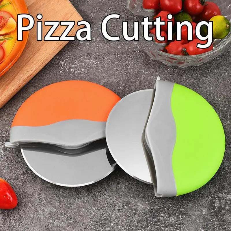 Stainless Steel Pizza Cutter round Wheel Knife for Pizza Roulette Roller Dough Pizza Slicer Cutter Baking Kitchen Tool