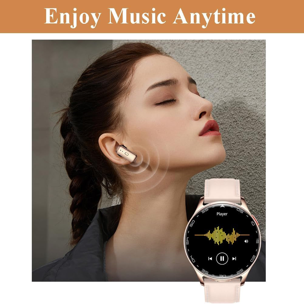 Smart Watch with Earbuds, 2 in 1 Bluetooth Smartwatch, 1.39" HD IPS Screen Smartwatch for Men Women, Fitness Tracker Long Time Standby Men Women Sports Smart Watch (Pink)