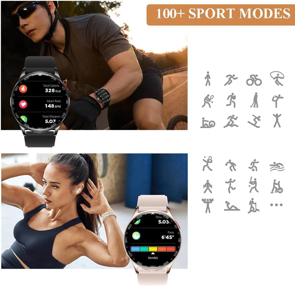 Smart Watch with Earbuds, 2 in 1 Bluetooth Smartwatch, 1.39" HD IPS Screen Smartwatch for Men Women, Fitness Tracker Long Time Standby Men Women Sports Smart Watch (Pink)