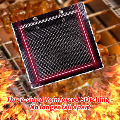 2 Pcs BBQ Grill Mesh Bag with 2 Pcs Silicone Brush, Non-Stick Large BBQ Baked Grilling PTFE Bag Heat-Resistant Reusable Easy to Clean Mesh Backing Bag for Outdoor Picnic Cooking Barbecue Father'S Day Gift