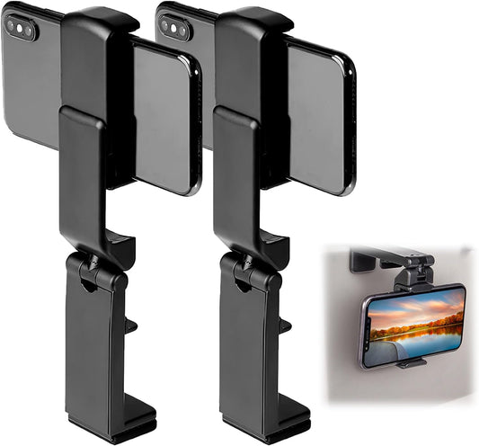 Airplane in Flight Phone Holder, 2PCS 360° Rotatable Universal Desk Stand Compatible with Iphone/Galaxy Android Phones, Portable Adjustable Mount Travel Essential for Plane, Train, Work