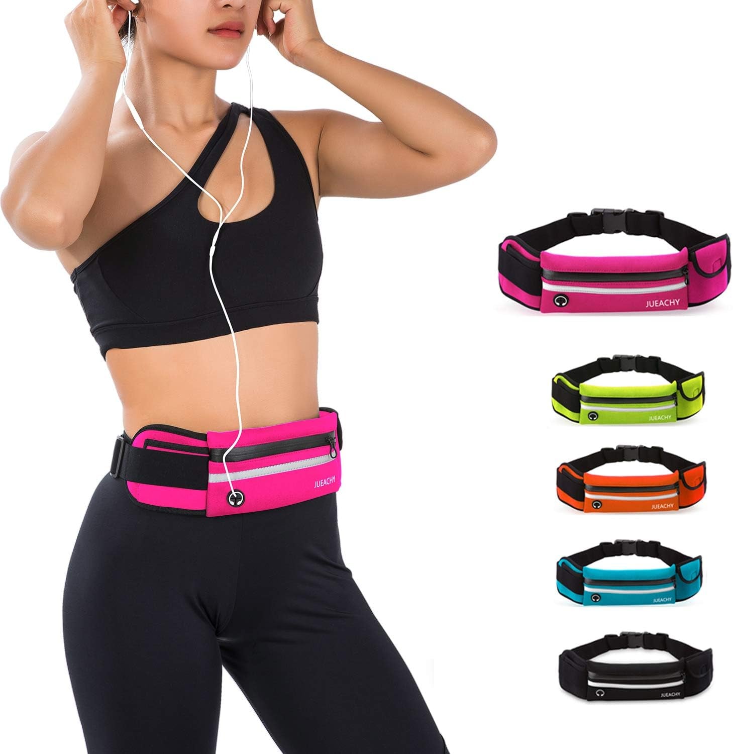 Unleash Your Active Lifestyle with the Women's Waterproof Adjustable Running Belt – Convenient Fanny Pack with Phone Holder and Headphone Port