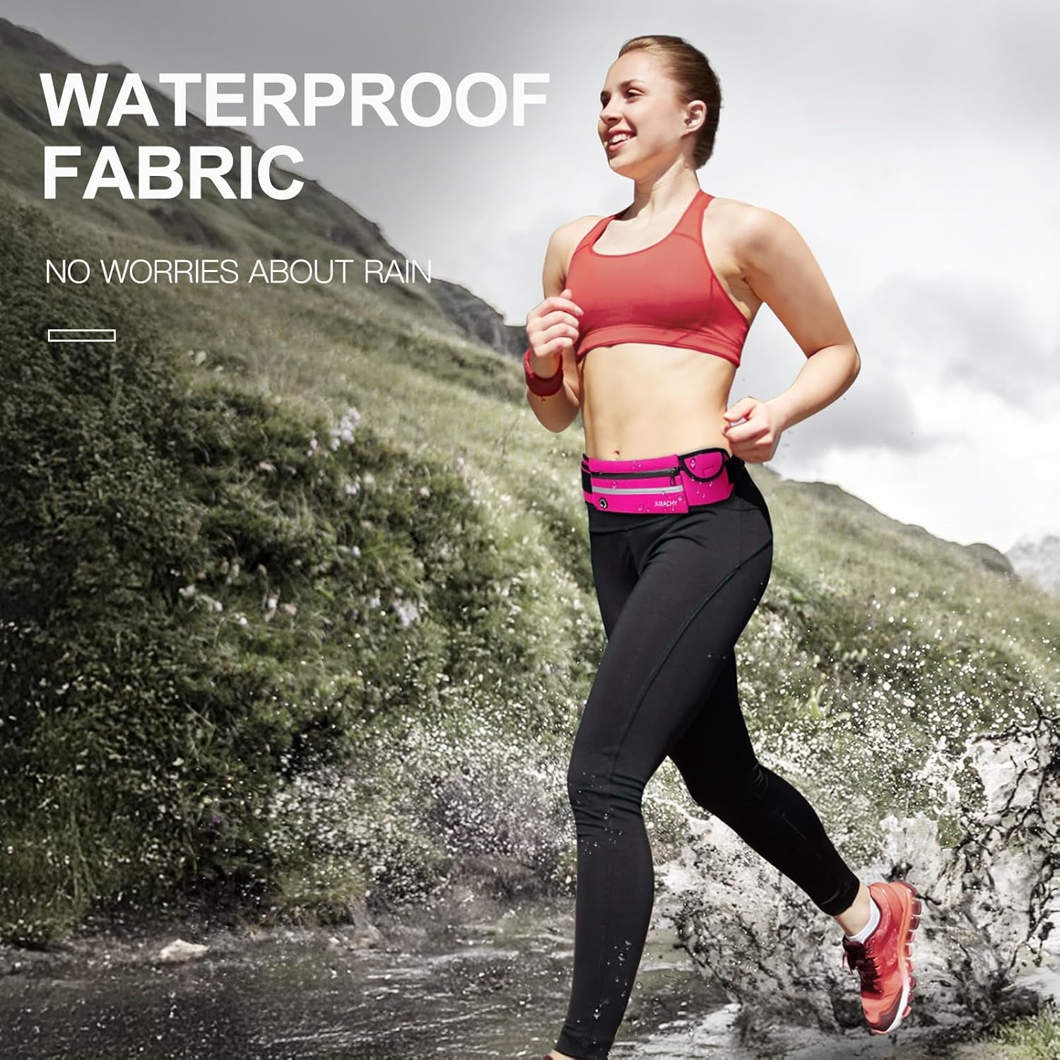Unleash Your Active Lifestyle with the Women's Waterproof Adjustable Running Belt – Convenient Fanny Pack with Phone Holder and Headphone Port