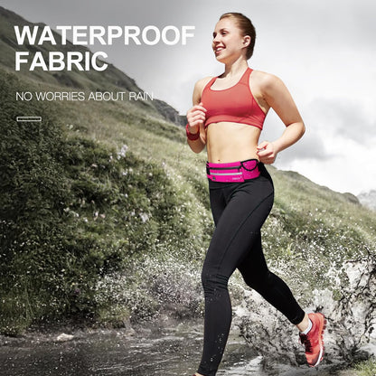 Unleash Your Active Lifestyle with the Women's Waterproof Adjustable Running Belt – Convenient Fanny Pack with Phone Holder and Headphone Port