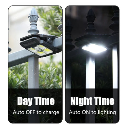 Outdoor LED Solar Clip Light Portable Waterproof Body Sensor Lamp Courtyard Garden Lamp Patio Home Camping Wall Lights