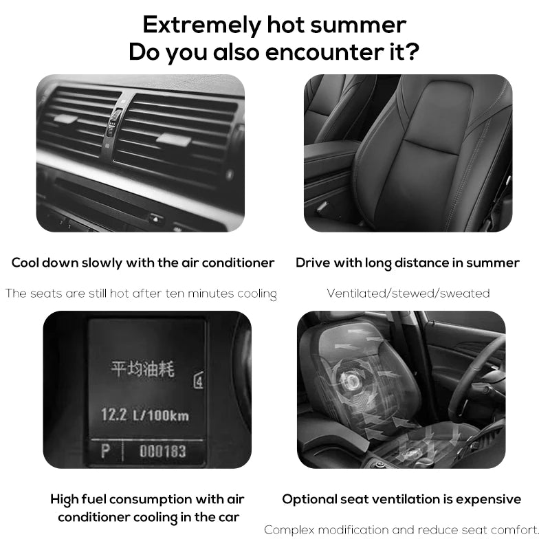 Adjustable 3-Speed Car Headrest Cooling Fan - Summer Interior Air Circulation Accessory