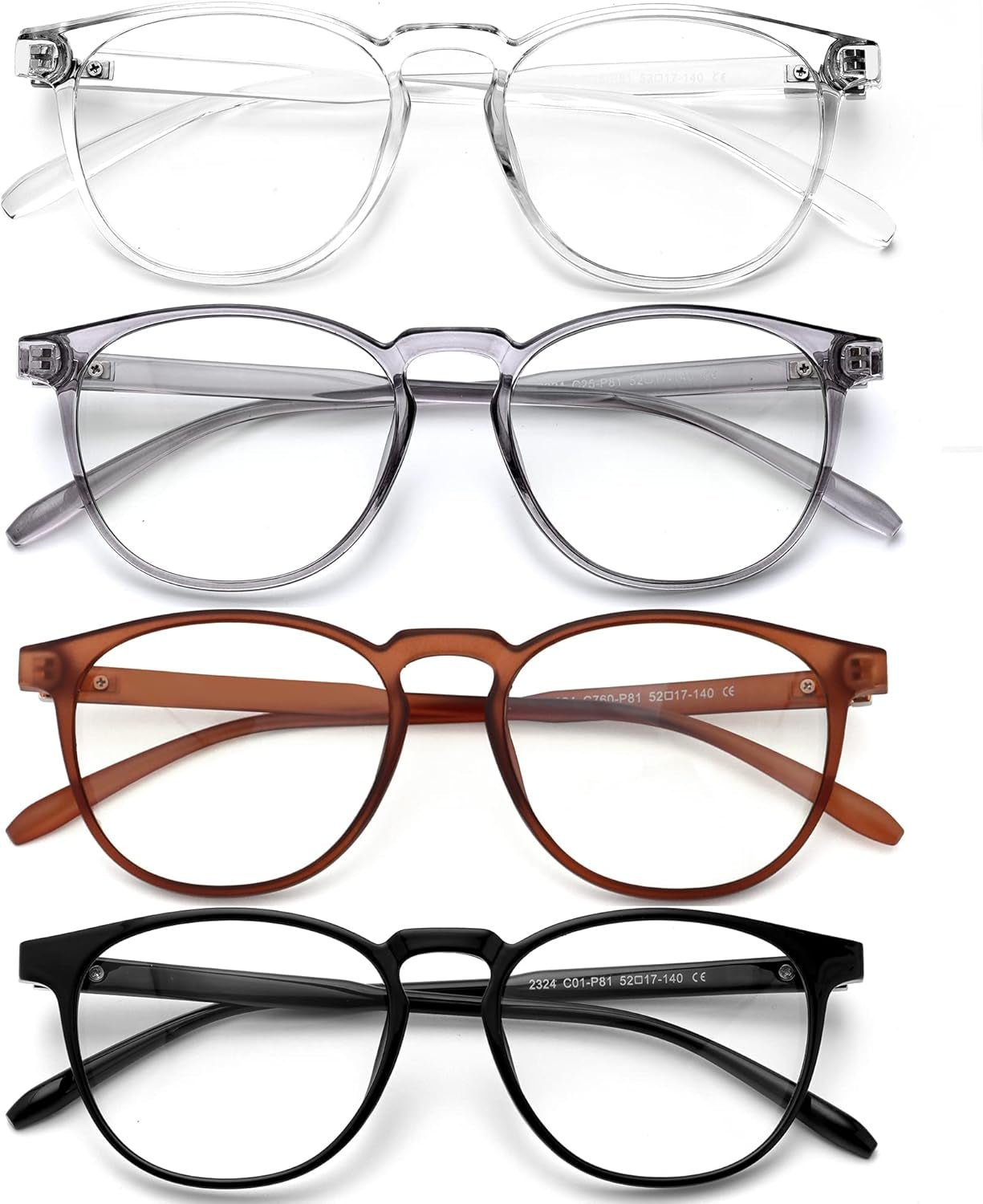 Blue Light Blocking Glasses for Women/Men - 4Pack Computer Reading/Gaming/Tv/Phones Glasses anti UV Glare Eyestrain