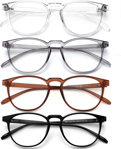 Blue Light Blocking Glasses for Women/Men - 4Pack Computer Reading/Gaming/Tv/Phones Glasses anti UV Glare Eyestrain