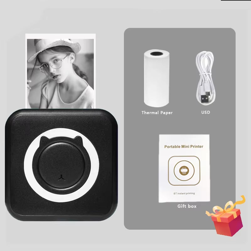 Portable Mini Thermal Printer for Photos and Labels - 58mm Wireless Bluetooth for Android and iOS
