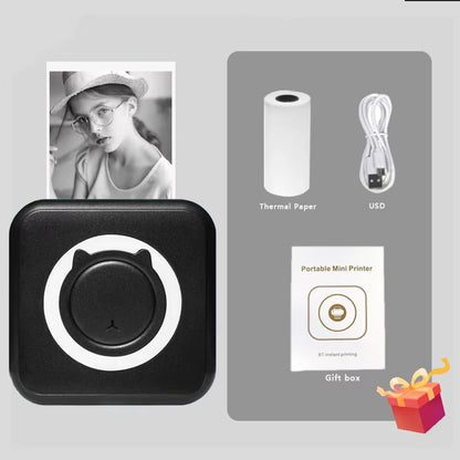 Portable Mini Thermal Printer for Photos and Labels - 58mm Wireless Bluetooth for Android and iOS