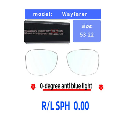 For RAY-BAN  SKYLER， Wayfrer Custom Prescription Lenses for Myopia, Astigmatism, anti Blue Light AR Glasses Lenses