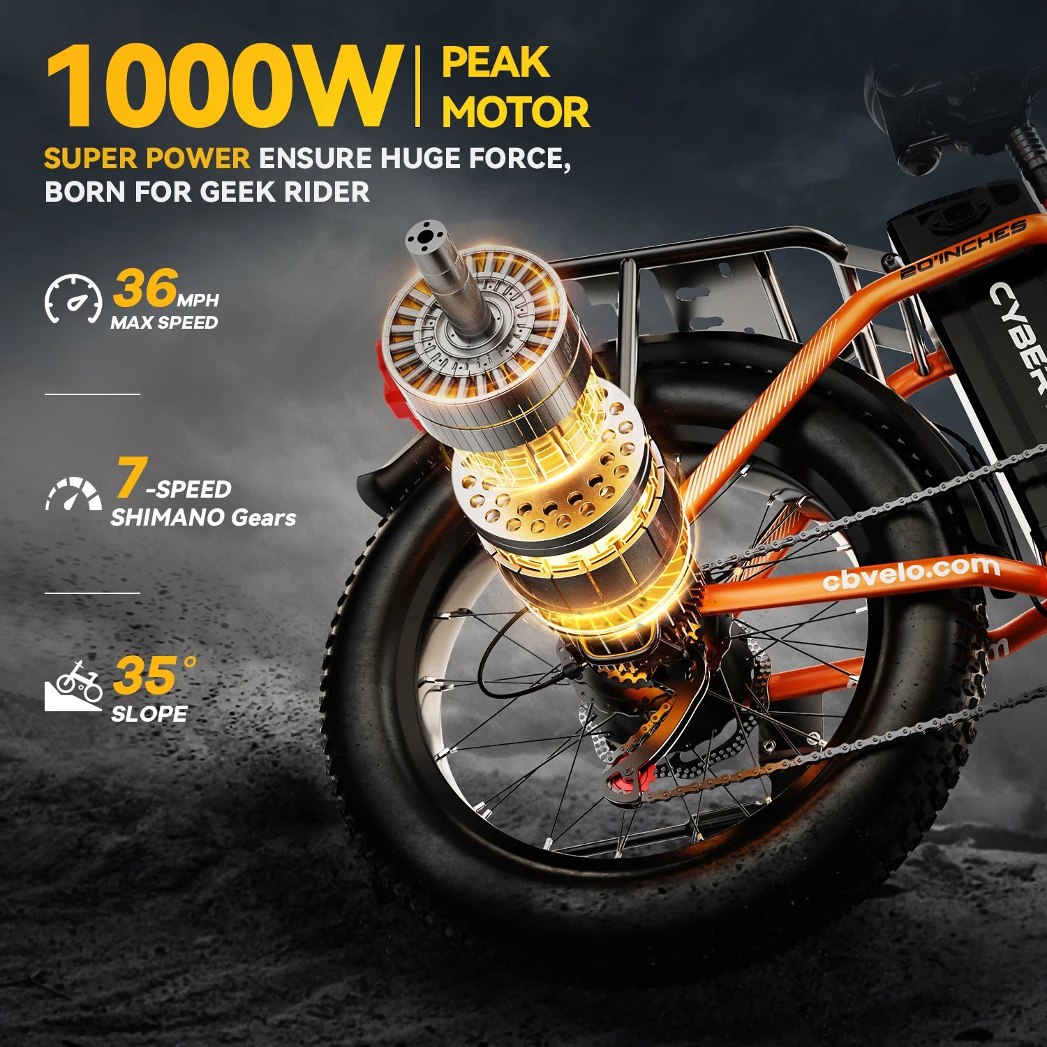 Experience the Thrill of Adventure with the 1000W Folding Electric Bike - 48V 20AH Battery, 30+ MPH Speed, and 80 Miles Range!