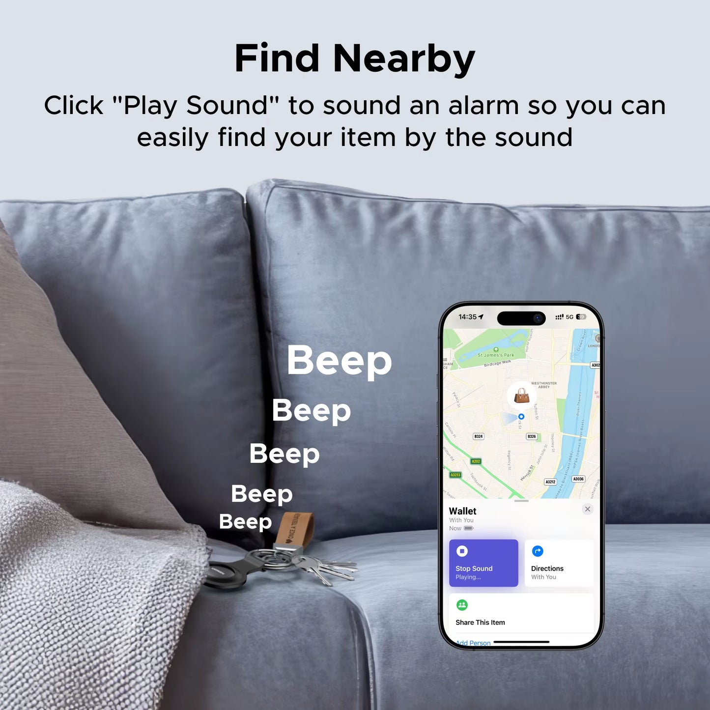 Finder Security Smarttrack Link Smart Tag with Apple Find My Key Bluetooth GPS Tracker for Earbud Luggage Mfi Finder IOS