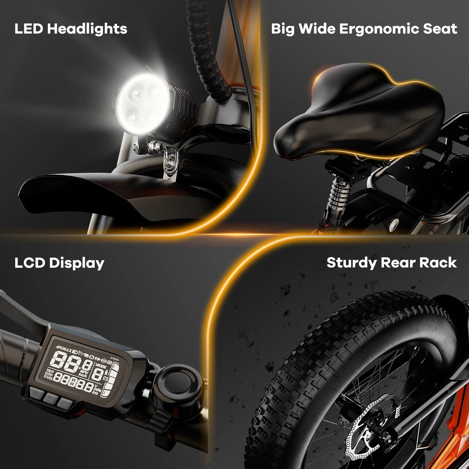 Experience the Thrill of Adventure with the 1000W Folding Electric Bike - 48V 20AH Battery, 30+ MPH Speed, and 80 Miles Range!