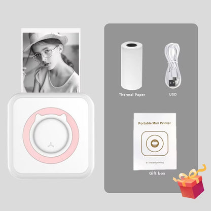 Portable Mini Thermal Printer for Photos and Labels - 58mm Wireless Bluetooth for Android and iOS