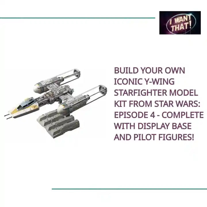 Build Your Own Iconic Y-Wing Starfighter Model Kit from Star Wars: Episode 4 - Complete with Display Base and Pilot Figures! by@Outfy